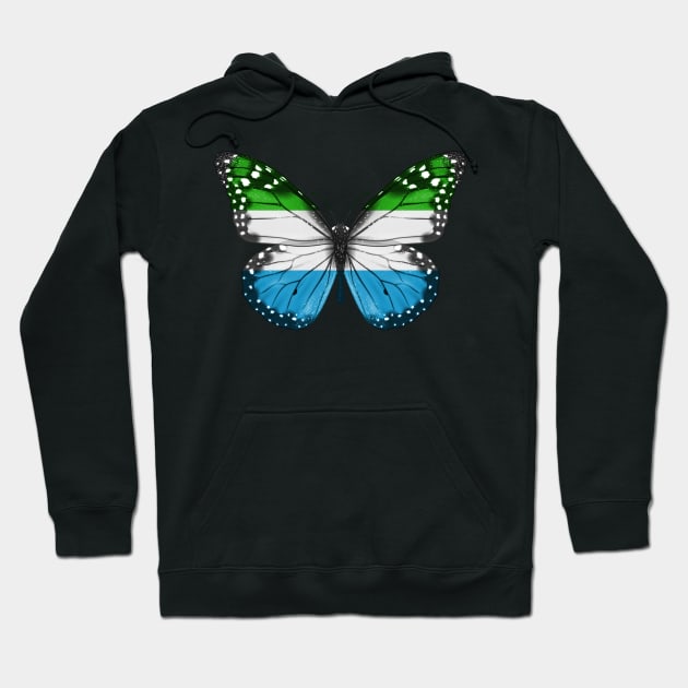 Sierra Leonean Flag  Butterfly - Gift for Sierra Leonean From Sierra Leone Hoodie by Country Flags